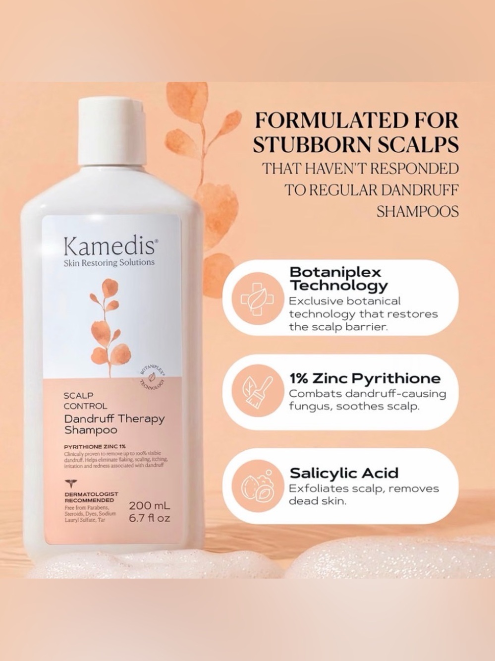 Kamedis Itcy Dry Scalp Control Dandruff Shampoo & Seborrheic Dermatitis Relief - Picture 2 of 8